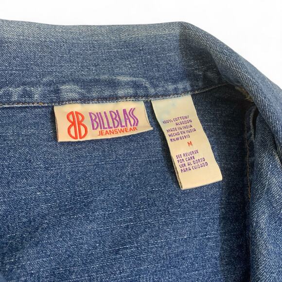 Vintage 90s Bill Blass Fitted Denim Jacket-Size Medium - Picture 9 of 9